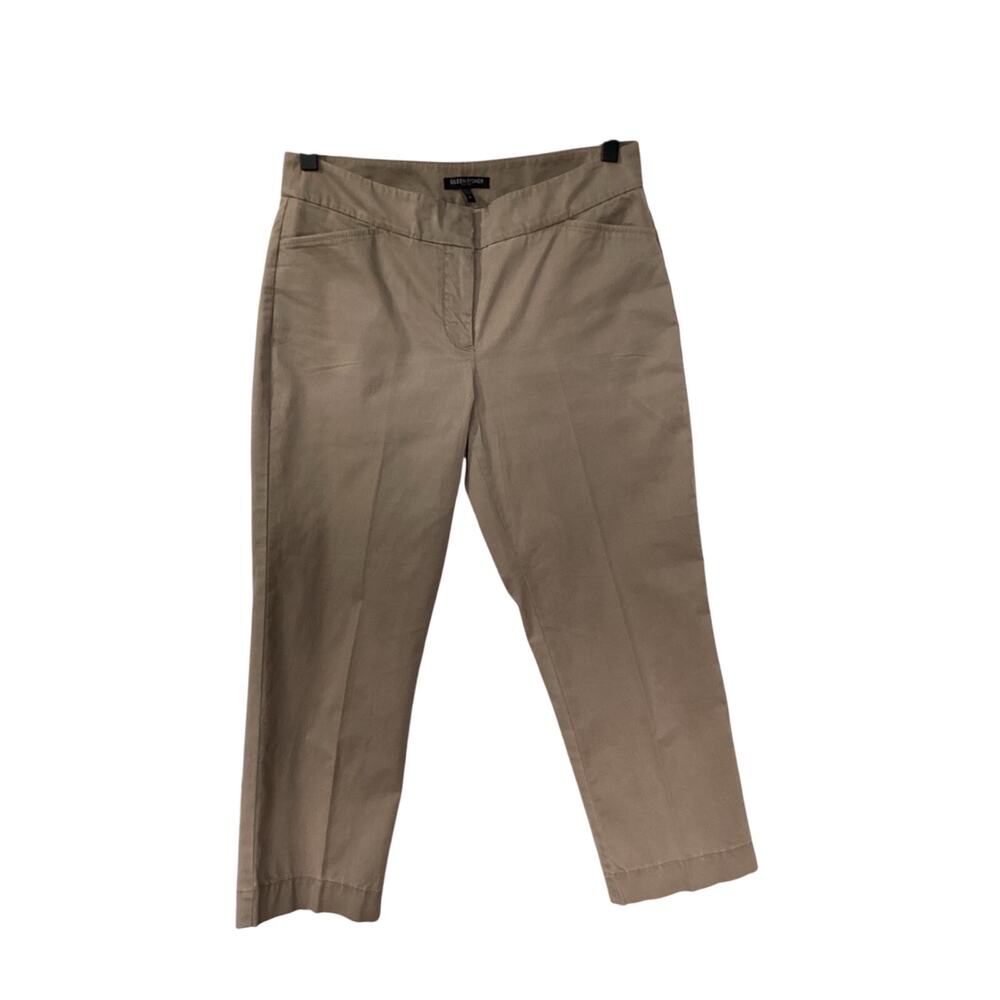 Eileen Fisher Women's Cotton Blend Pockets Flat Front Chino Pants Tan‎ Size 6P